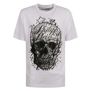 Philipp Plein Skull Graphic White Cotton T-Shirt - NWT
